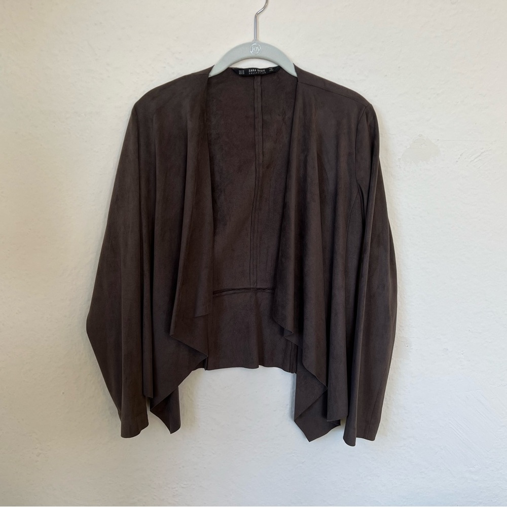 Zara Basic Soft Leather-Feeling Blazer - image 1